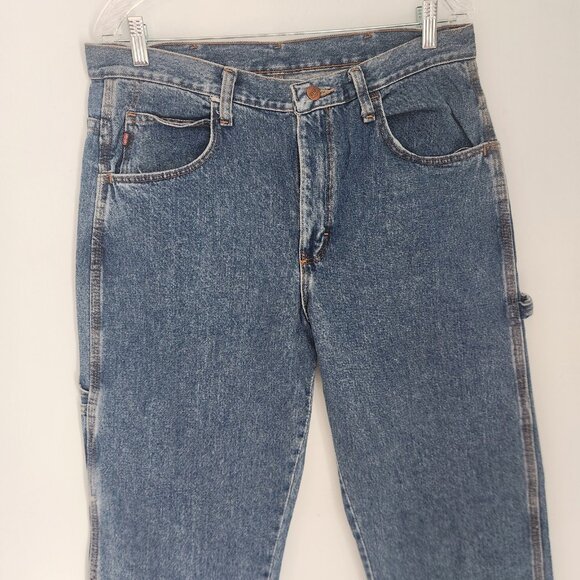 RED KAP Jeans Blue Denim Carpenter Work Pants Retro 100% Cotton 34x30 NEW READ* - Picture 3 of 12